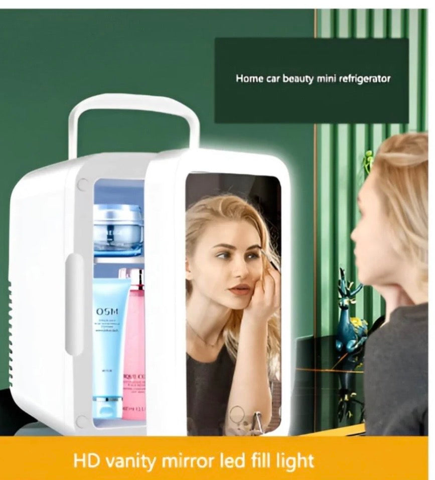 Portable Fridge with LED Mirror Light (4l)